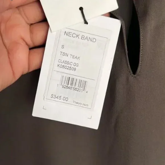 NWT Theory Women's Silk Neck Band Blouse Size S - Picture 5 of 9